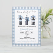Blue Baby Soda Ready to POP Baby Shower Kaart (Staand voorkant)