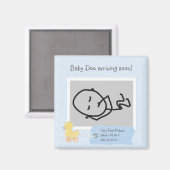 Blue Baby Ultrasound Photo Custom Duck Magnet (Recto/Verso)