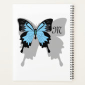 Blue Backed Butterfly Shadow Monogram Planner (Achterkant)