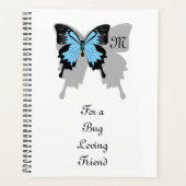 Blue Backed Butterfly Shadow Monogram Planner (Voorkant)
