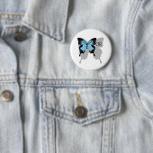 Blue Backed Butterfly Shadow Monogram Ronde Button 5,7 Cm (In situ)