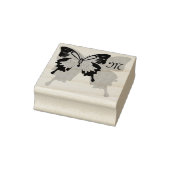 Blue Backed Butterfly Shadow Monogram Rubberstempel (Stempel)