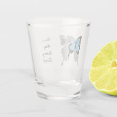Blue Backed Butterfly Shadow Monogram Shot Glas (Achterkant)