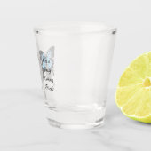 Blue Backed Butterfly Shadow Monogram Shot Glas (Rechts)