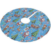 Blue Background Christmas Decorative Pattern Kerstboom Rok (Gekanteld)