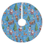 Blue Background Christmas Decorative Pattern Kerstboom Rok (Voorkant)