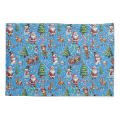 Blue Background Christmas Decorative Pattern Kussensloop (Achterkant)