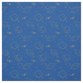 Blue Background Graduation Cap Toss Stof (Swatch)