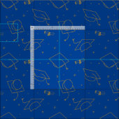 Blue Background Graduation Cap Toss Stof (Delen)