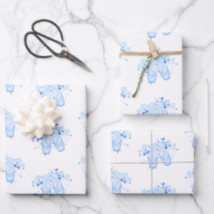 Blue Ballet Birthday Pointe Shoes Inpakpapier Vel