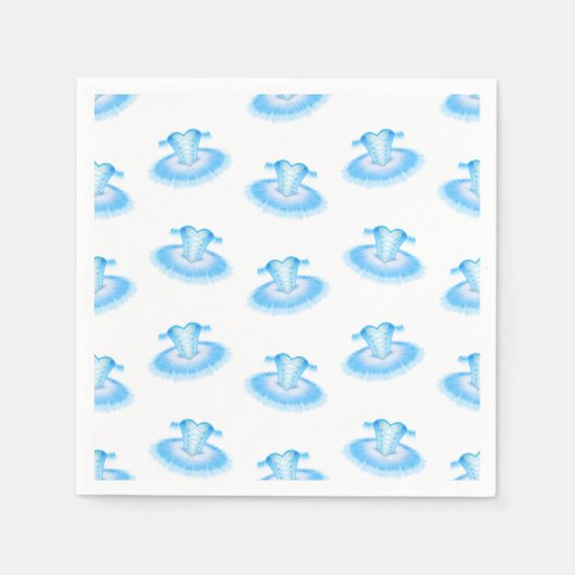 Blue Ballet Birthday Tutu Waterverf Servet (Voorkant)