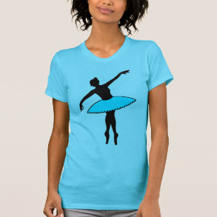 Blue Ballet Tutu Ballerina Dance Teacher en Pointe T-shirt