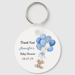 Blue Balloon Boy Baby shower Sleutelhanger