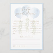 Blue Balloon Eucalyptus Baby voorspellingen spel K Advieskaart (Voorkant)