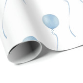 Blue Balloon Gift Wrapping Papier cadeau (Coin rond)