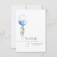 Blue Balloon Greenery Baby shower Hartelijk dank