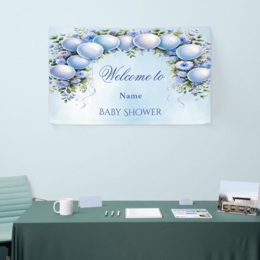 Blue Balloons Baby shower Spandoek (Beurs)