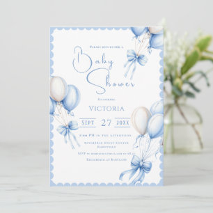 Blue Balloons Boy Baby shower Kaart