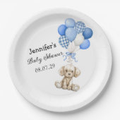 Blue Balloons Boy Baby shower Papier Bord (Voorkant)