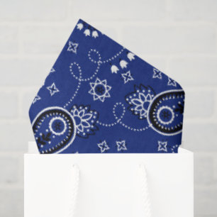 Blue Bandana Western Cowboy Adventure Ranch Plezie Tissuepapier