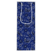 Blue Bandana Western Cowboy Adventure Ranch Plezie Wijn Cadeautas (Voorkant)