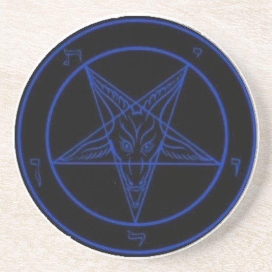 Blue Baphomet Drink Onderzetter of Ritual Alter Pi (Voorkant)