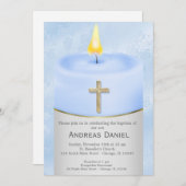 Blue Baptism Candle Kaart (Voorkant / Achterkant)