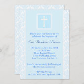 Blue Baptism/Christening Invitation Kaart (Voorkant / Achterkant)