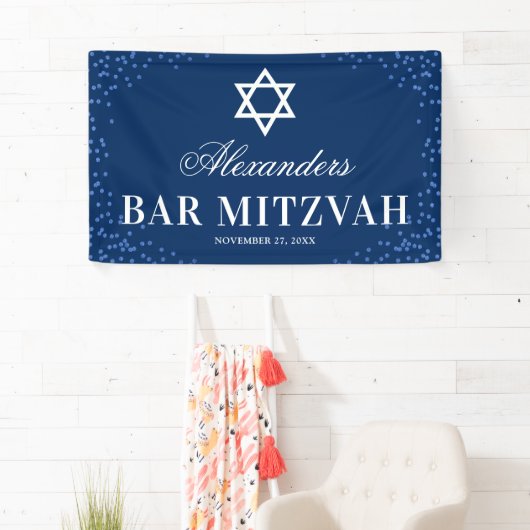 Blue Bar Mitzvah Celebration Spandoek (Insitu)