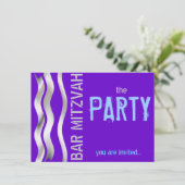 Blue Bar Mitzvah Kaart (Staand voorkant)