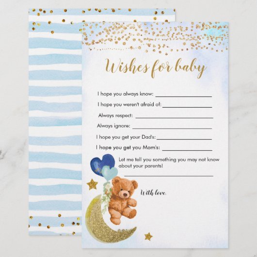 Blue Barly Baby shower wenst Baby (Voorkant / Achterkant)