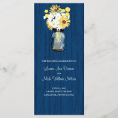 Blue Barn Mason Jar Sunflower Programme de mariage (Devant)