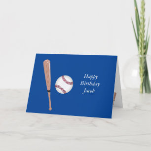 Blue Baseball Birthday Kaart