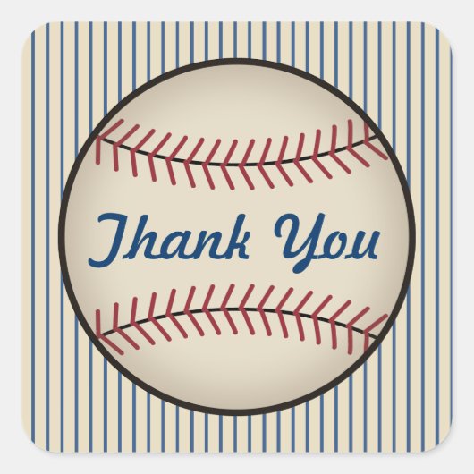 Blue Baseball Dank u Stickers (Voorkant)