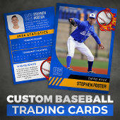Blue Baseball Trading Kaart met foto's en statisti Contactkaartje