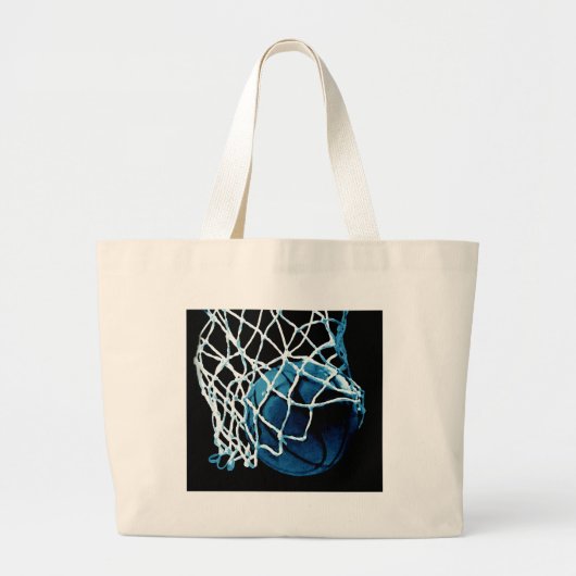 Blue Basketball Grote Tote Bag (Voorkant)