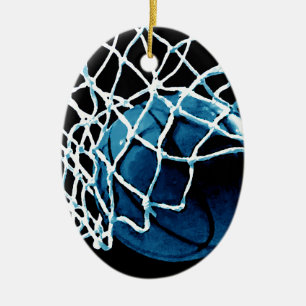 Blue Basketball Keramisch Ornament