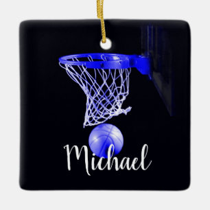Blue Basketball Keramisch Ornament