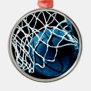 Blue Basketball Metalen Ornament