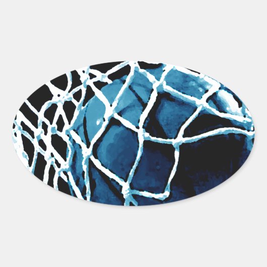 Blue Basketball Ovale Sticker (Voorkant)