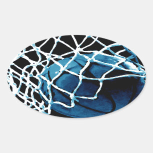 Blue Basketball Ovale Sticker