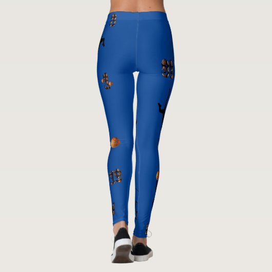 Blue Basketball Pattern, Leggings (Achterkant)
