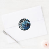 Blue Basketball Ronde Sticker (Envelop)