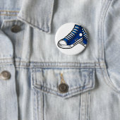 Blue Basketball Sneaker Button (In situ)