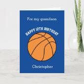 Blue Basketball Sport 12e carte d'anniversaire (Devant)