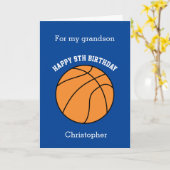 Blue Basketball Sport 9e carte d'anniversaire (Fleur jaune)