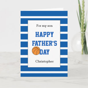 Blue Basketball Vaderdag voor mijn zoon Kaart