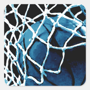 Blue Basketball Vierkante Sticker