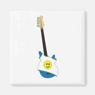 Blue Bass met een blij gezicht shirt magneet