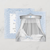 Blue Bassinet Baby shower Kaart (Voorkant / Achterkant)